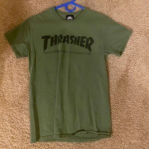 Thrasher Skateboard T-Shirt Skate Mag Army Green
